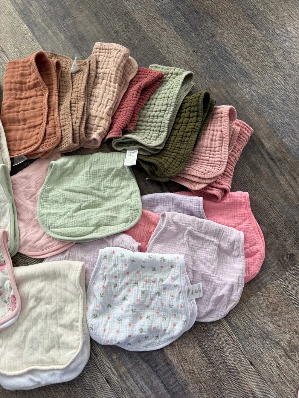 Multi-Pack Muslin Baby Burp Cloths - Pastel Mix